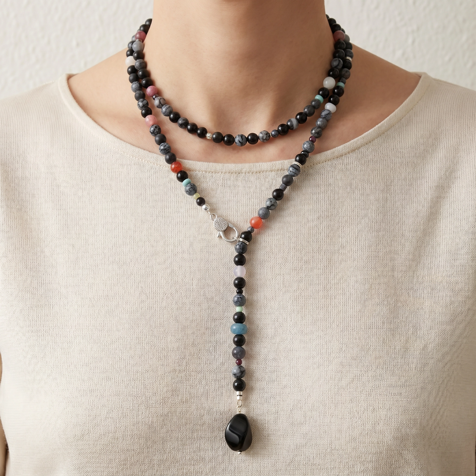 Collar multicolor ágatas