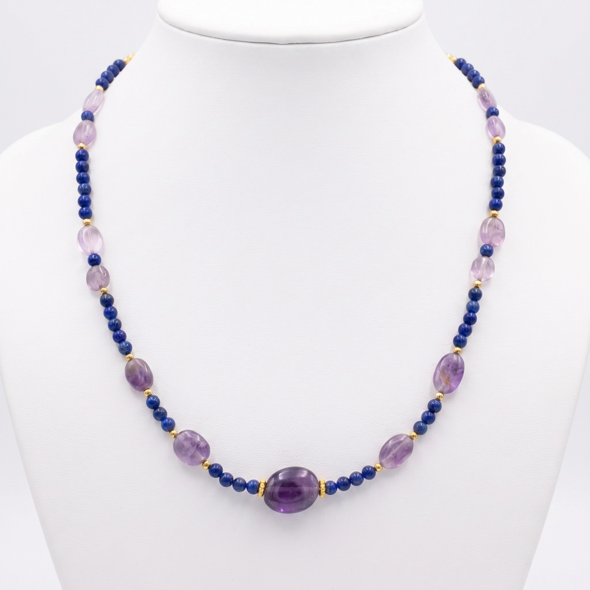 Collar lapislázuli y amatista