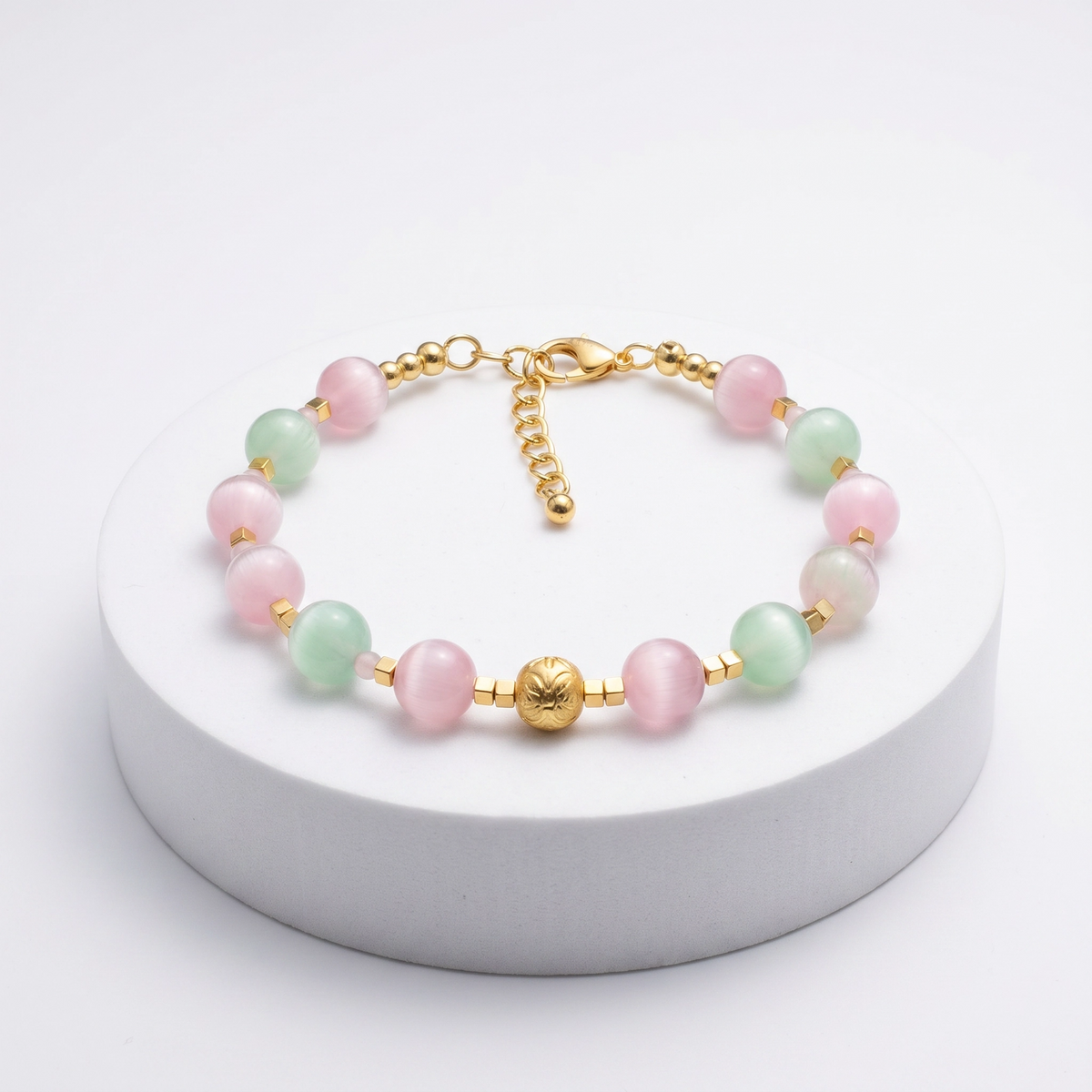 Pulsera calcitas rosadas