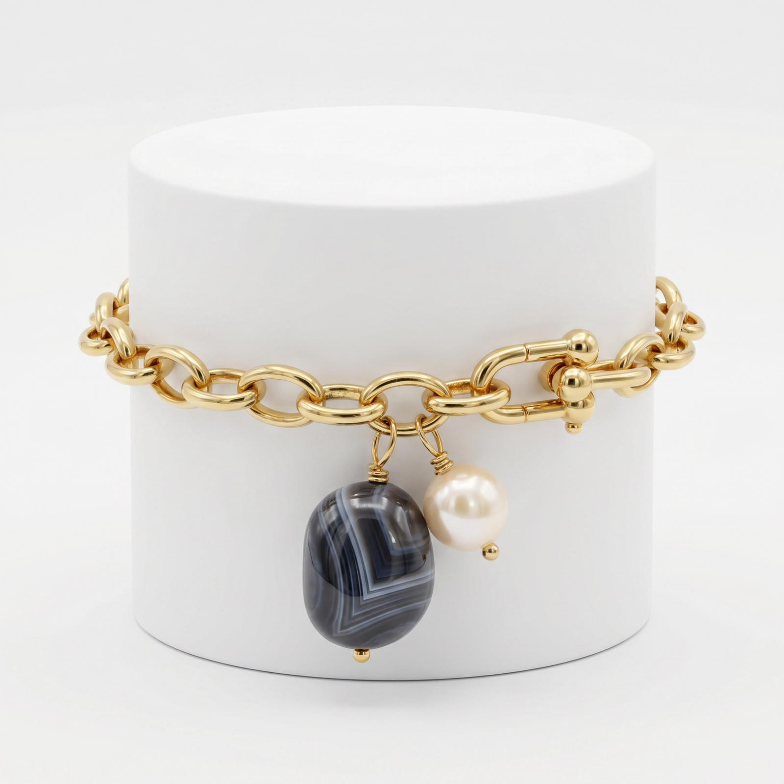 Pulsera Cadena con ágata de Botswana