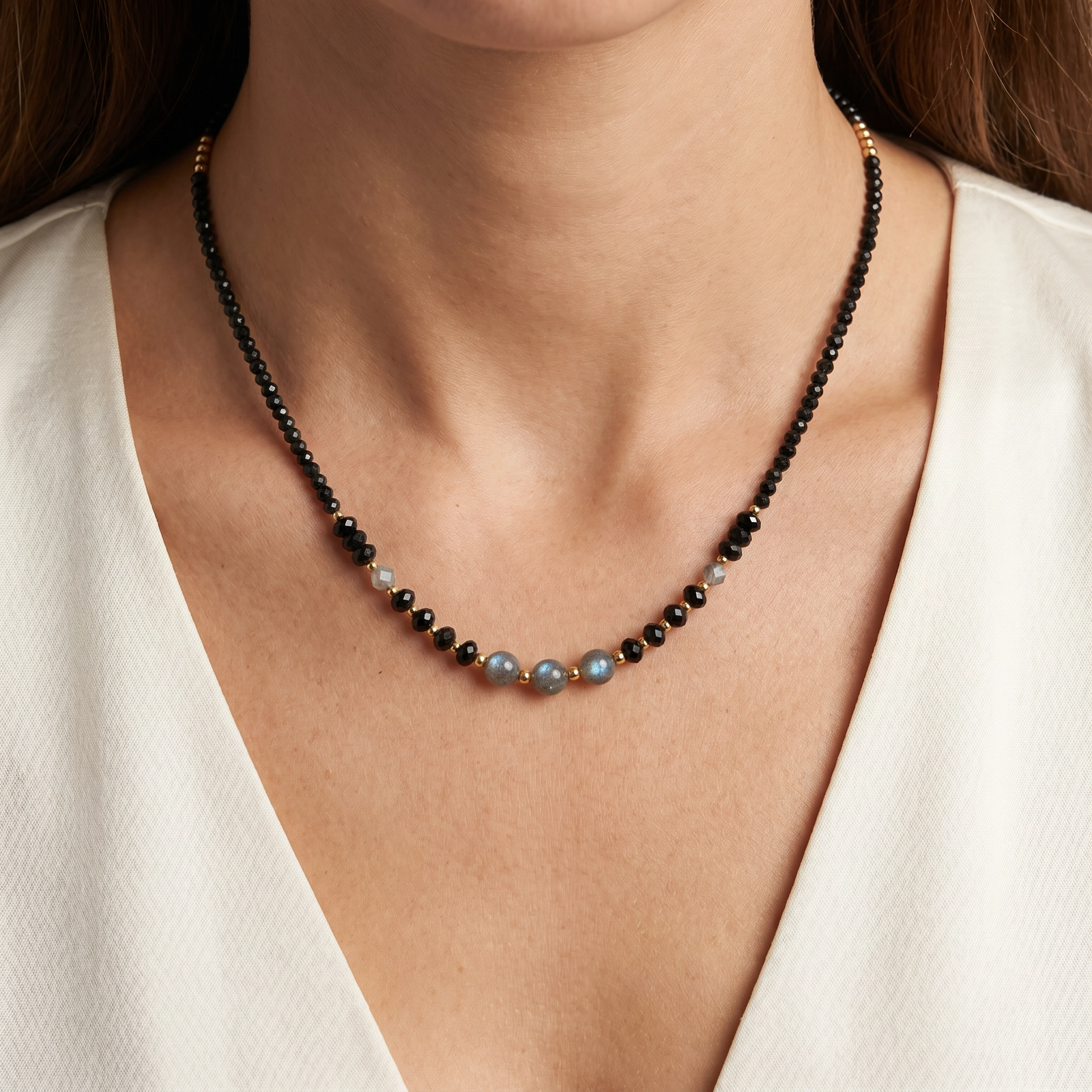 Collar turmalinas negras