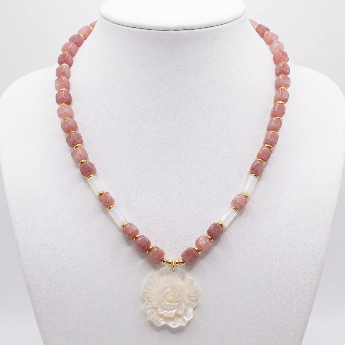 Collar cuarzo strawberry