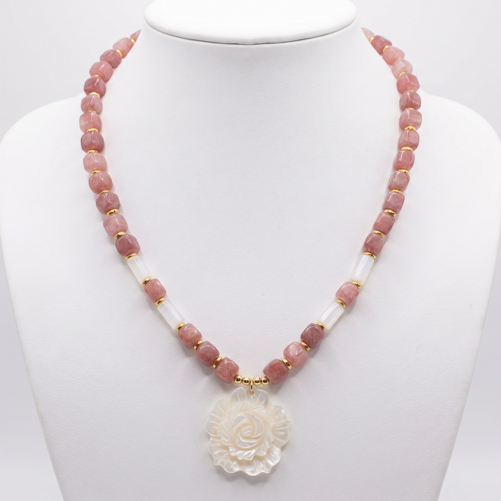 Collar cuarzo strawberry