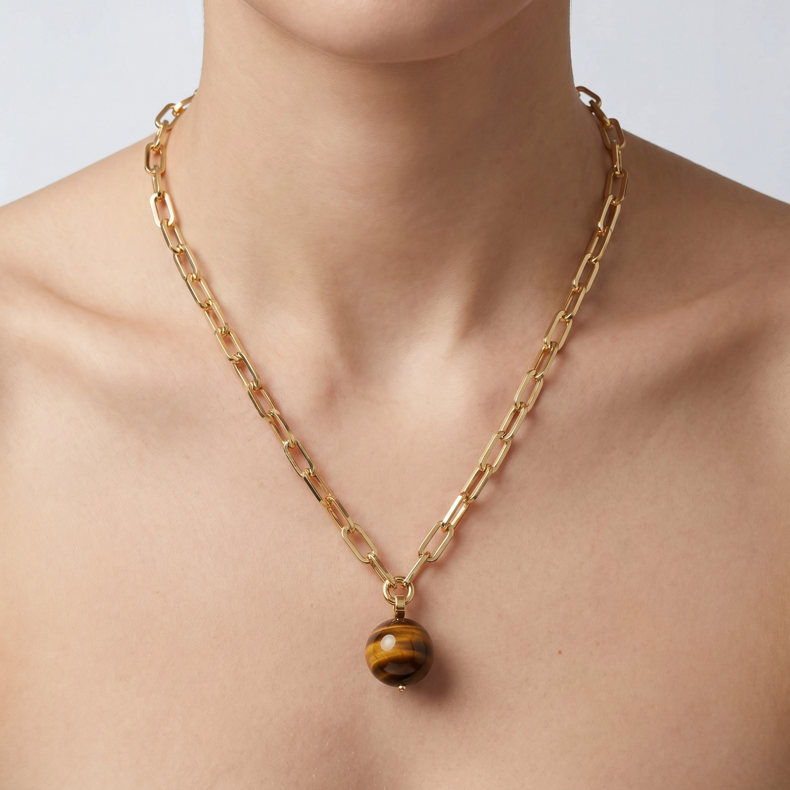 Collar con dije ojo de tigre