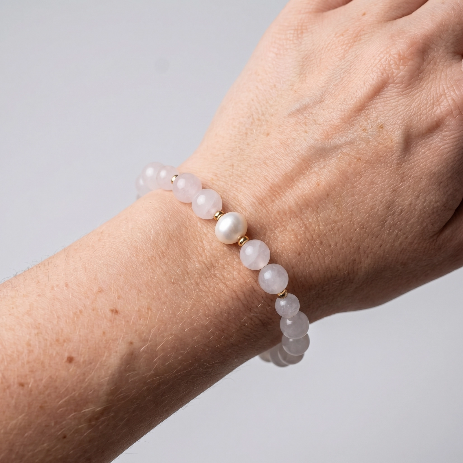 Pulsera cuarzo rosado