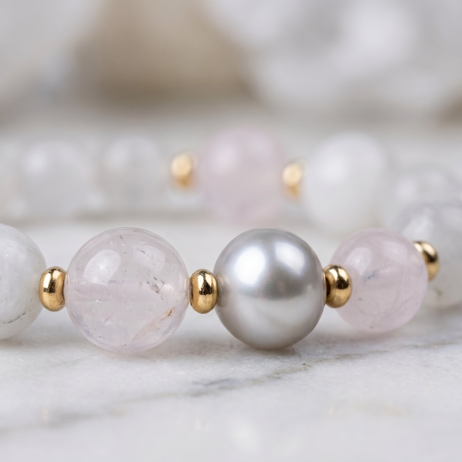 Pulsera cuarzo rosado