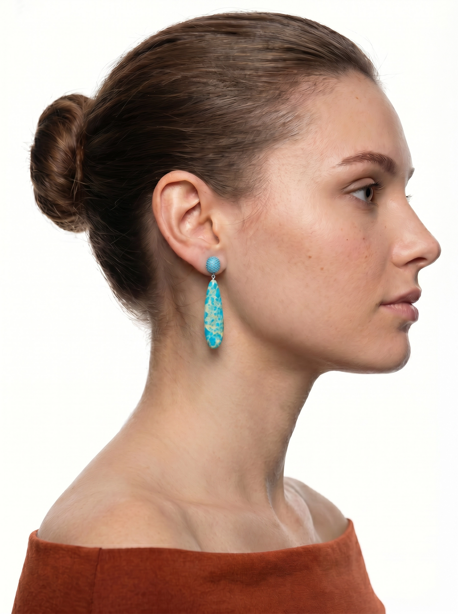 Aros circonitas turquesas