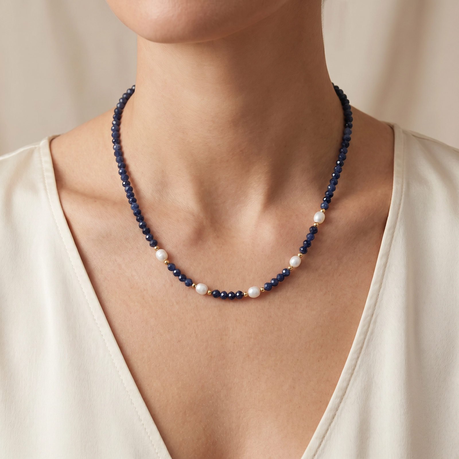 Collar de zafiros azules